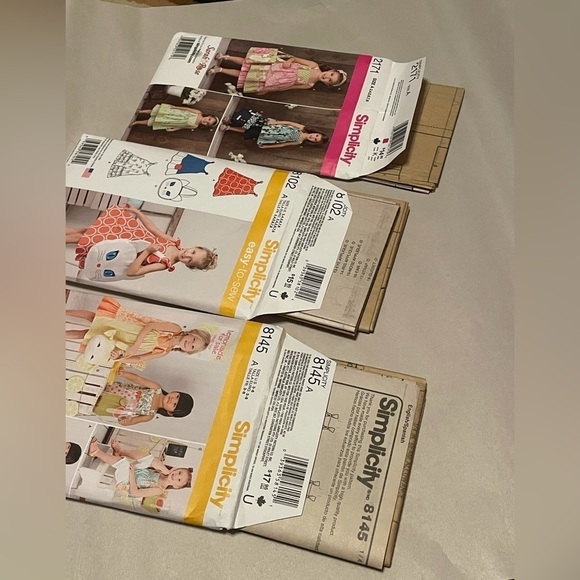 Three Simplicity girls dress patterns uncut Sarah rose ruby jeans closet size A - Picture 10 of 10